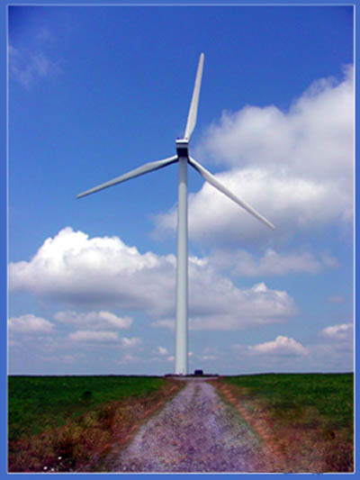 Wind Turbine produces electricity